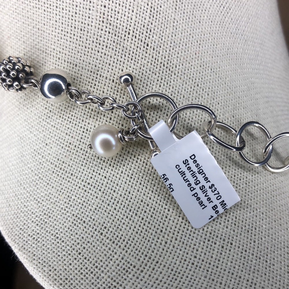MICHAEL DAWKINS Starry Night Sterling Clusters, Silver Globes, Pearl Necklace - Picture 11 of 17